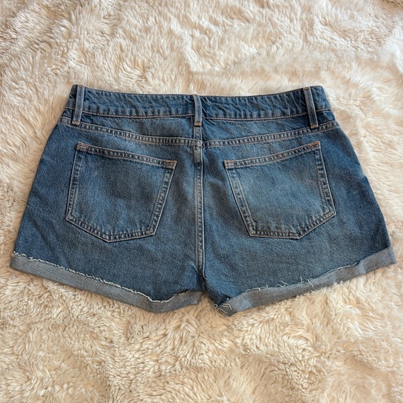 Frame Denim Rolled Hem Jean Shorts - Dark Blue - Picture 2 of 10